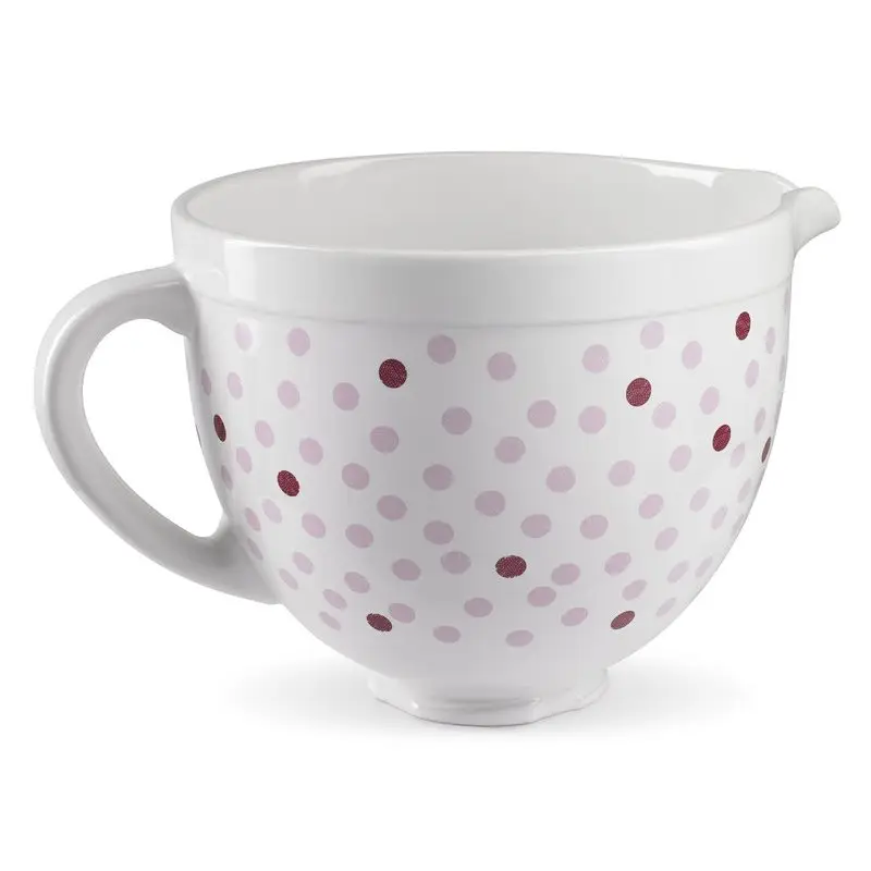 5KSMCB5NPD KitchenAid Керамічна чаша для міксера 4,8л біла в рожеву цятку - Зображення 2