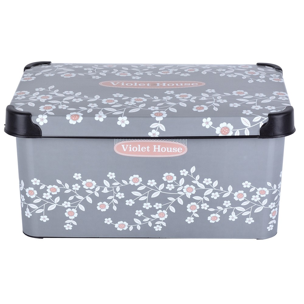 Контейнер Violet House 0647 Decor Antracite Flowers 10 л (6822859) - Зображення 3