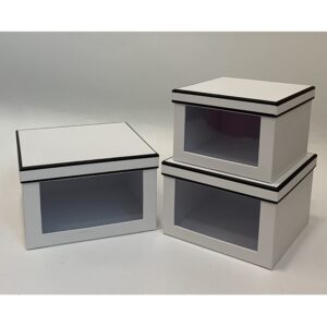 Подарункові коробки UFO W2017 Набір 3 шт Black/White квадр. (6885150)