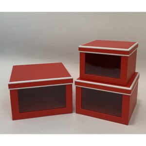 Подарункові коробки UFO W2019 Набір 3 шт Red/White квадр. (6885152)