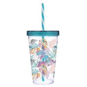 Склянка з трубочкою Herevin Colours Leaf 0.66 л (161448-011P) (6917943)