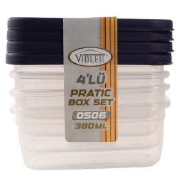 Набір контейнерів Violet House 0506 PRATIC 0.38 л, 4 шт (6995587)