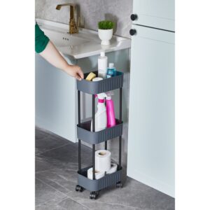 Етажерка 3-х ярусна Violet House 6020 Honeycomb GREY 17х27х73 см  (7040716)