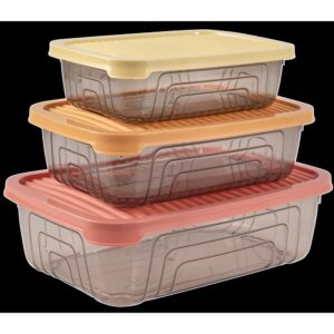 Набір контейнерів Herevin Rectangular Storage Bowl Set-2024 Colours, 0.35/0.6/1.05 л (163330-150) (7053589)