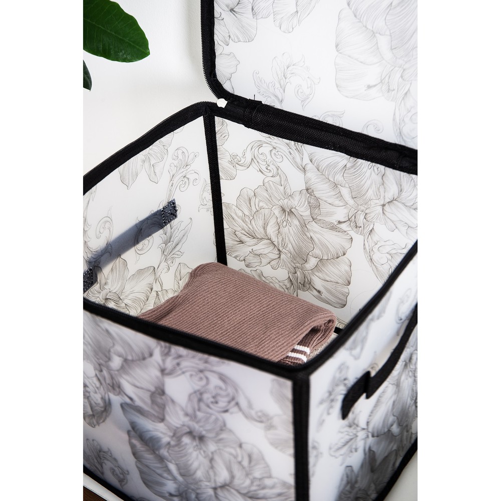 Кошик Idea Home DB-22 Anthracite Flowers 30x30x30 см (7058557) - Зображення 5