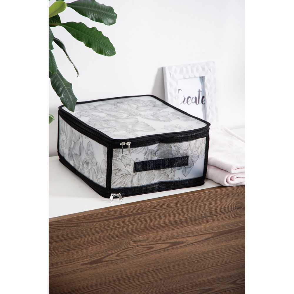 Кошик Idea Home DB-24 Anthracite Flowers 30x28x15 см (7058559) - Зображення 2