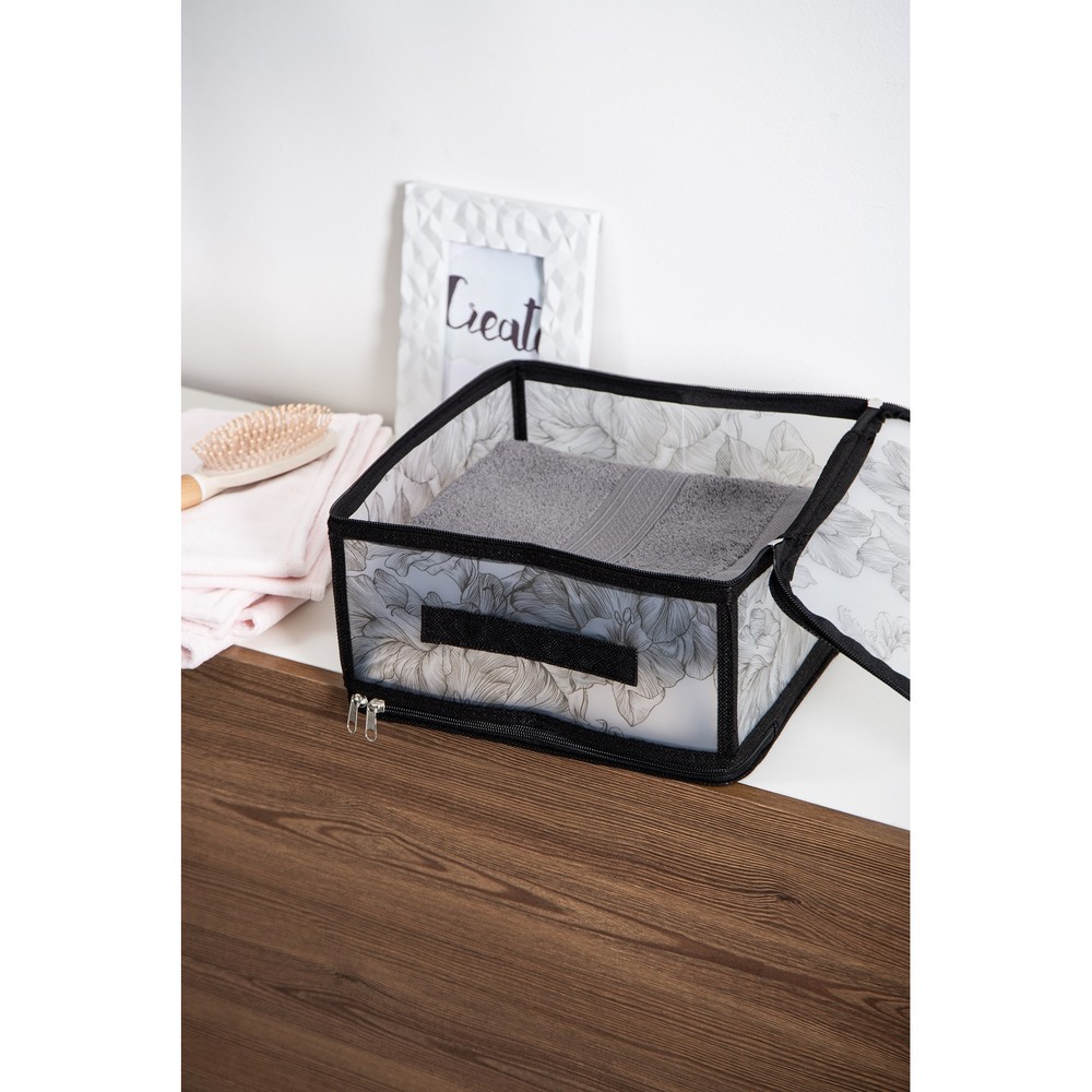 Кошик Idea Home DB-24 Anthracite Flowers 30x28x15 см (7058559) - Зображення 3