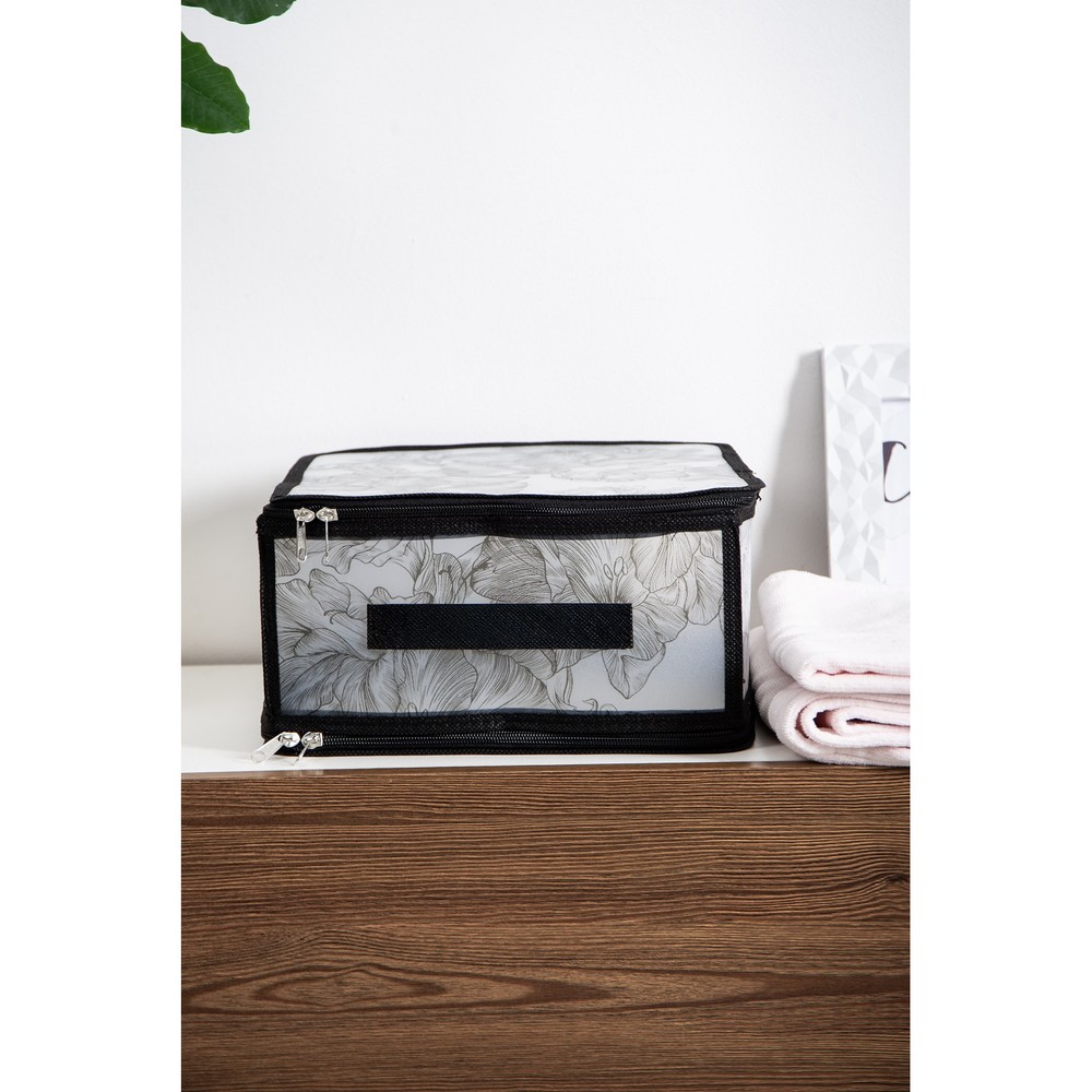 Кошик Idea Home DB-24 Anthracite Flowers 30x28x15 см (7058559) - Зображення 4