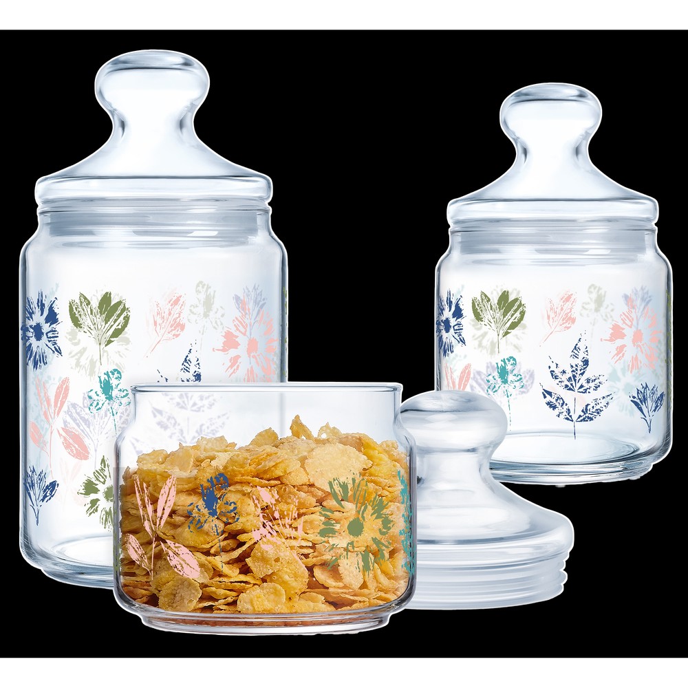 Набір банок Luminarc Club Flerish, 3х0.5, 0.75, 1 л (7093990)