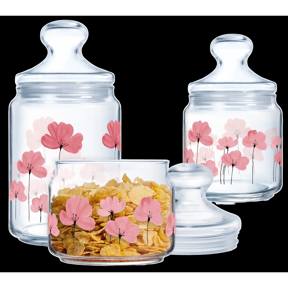 Набір банок Luminarc Club Floralis, 3х0.5, 0.75, 1 л (7093992)