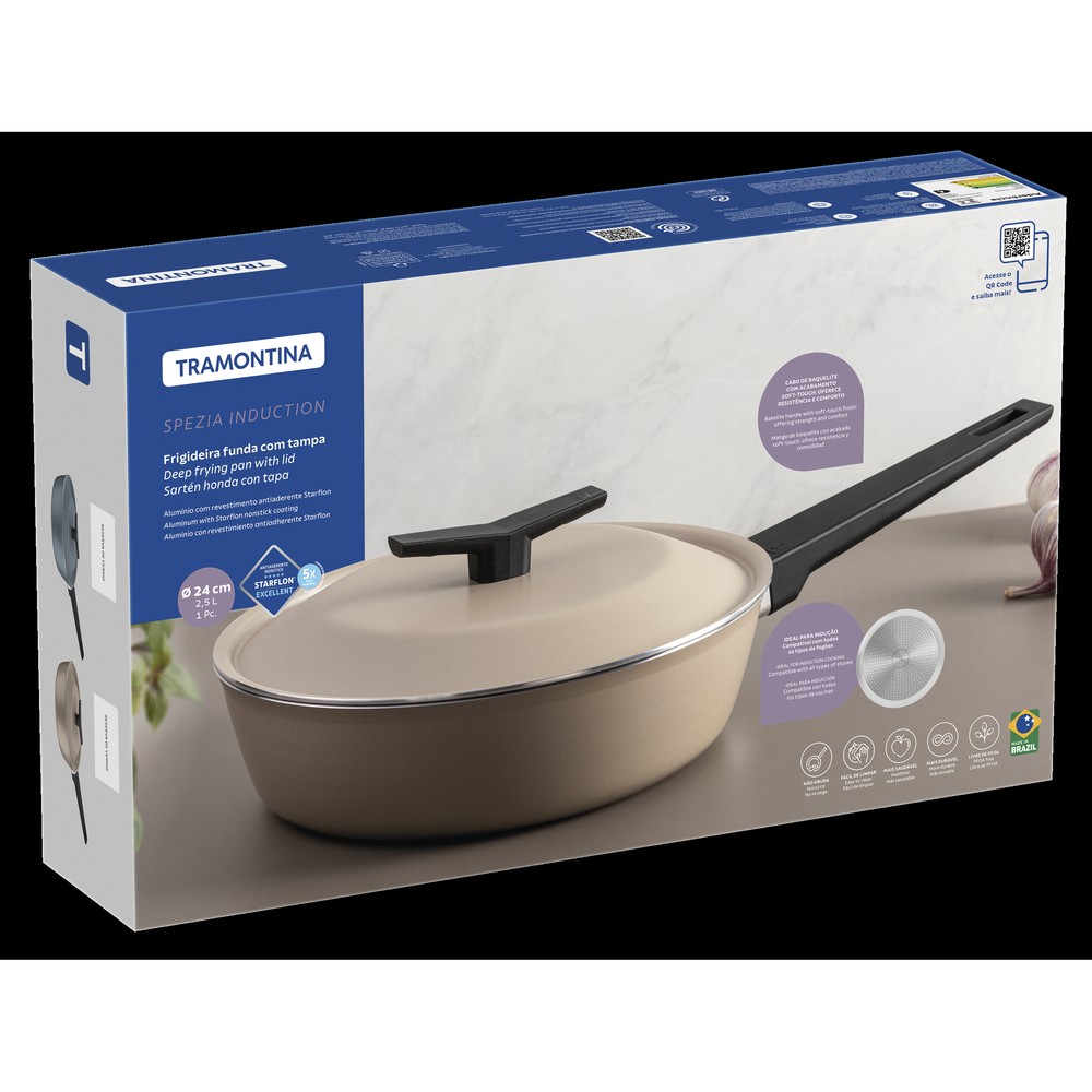 Сковорода глибока Tramontina Spezia 24 см (7096834) - Зображення 2