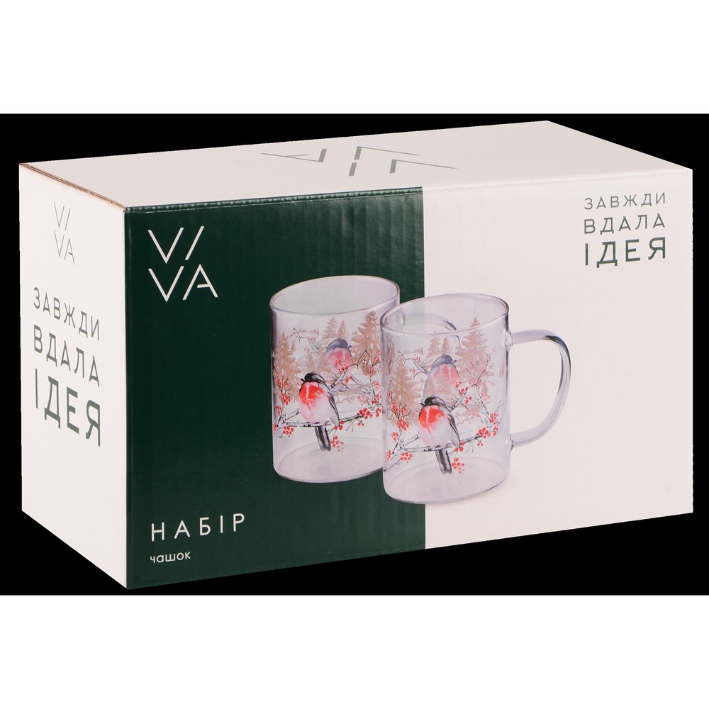 Набір чашок Viva NY Winter Bird, 2х400 мл (7109513) - Зображення 4