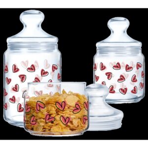 Набір банок Luminarc Club Love Blush, 3х0.5, 0.75, 1 л (7154823)