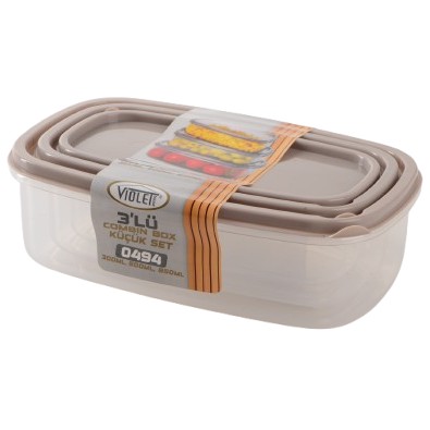 Набір контейнерів Violet House 0494 CAPUCCINO 0.3/0.5/0.85 л (7163258)